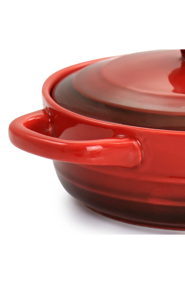 Crockpot Appleton 6 Piece 10 Ounce Stoneware Mini Casserole Set with Lid, Alternate, color, Red
