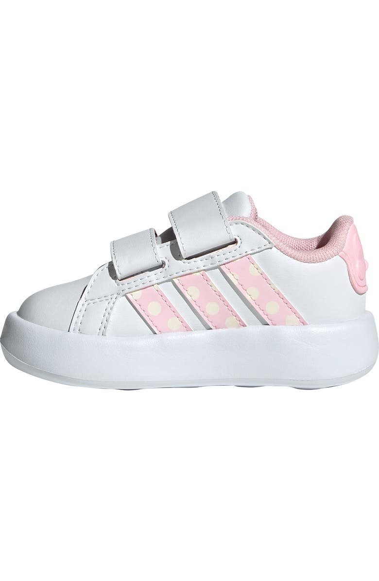 adidas x Disney<sup>®</sup> Kids' Grand Court Minnie Mouse Sneaker, Alternate, color, White/ Clear Pink/ Chalk White
