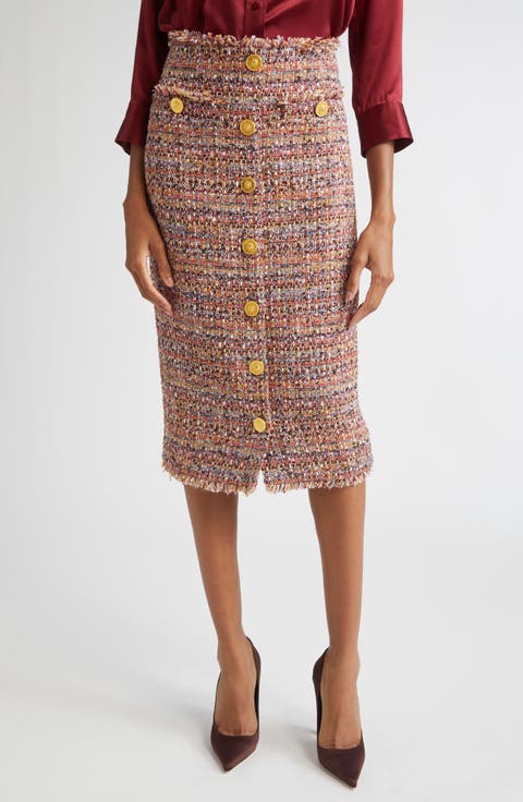 Tai Tweed Midi Skirt