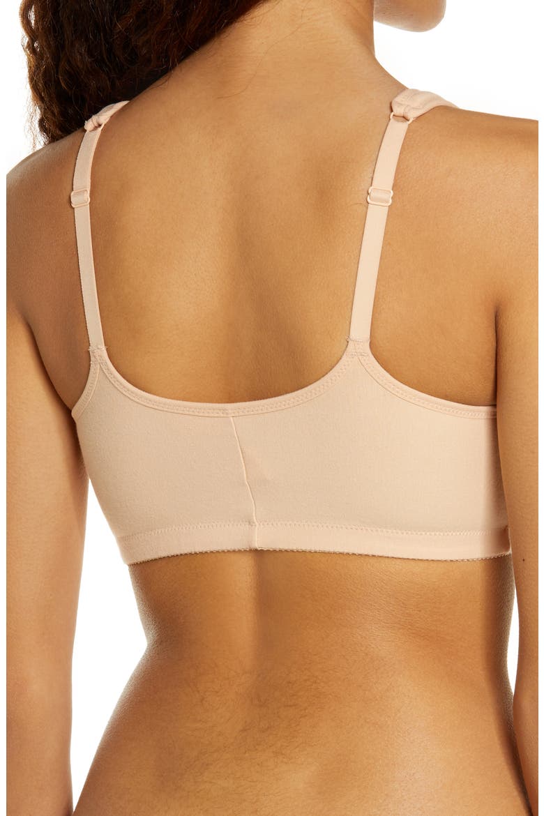 Fleur Front Clasp Wireless Leisure Bra, Alternate, color, NUDE
