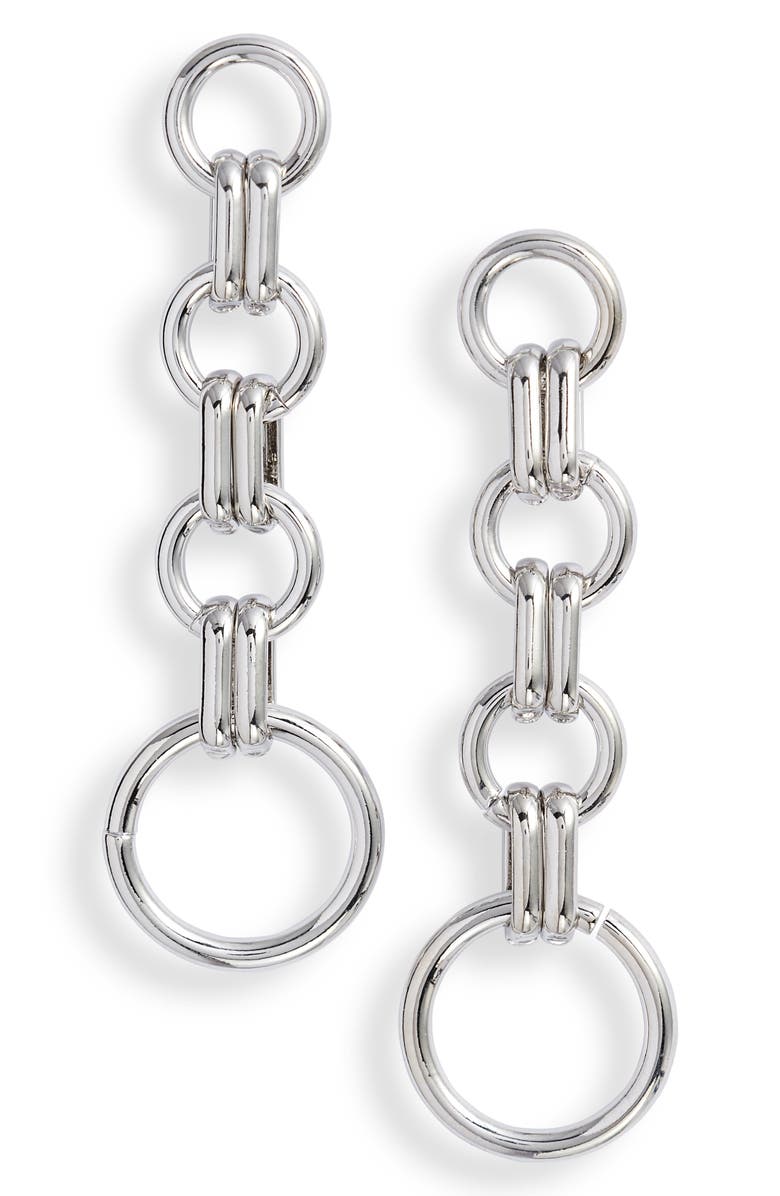 Halogen<sup>®</sup> Circle Link Linear Drop Earrings, Main, color, 