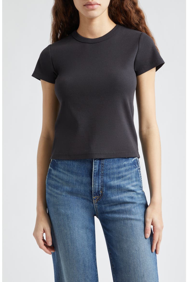 Lexi Sun-In Rib Crewneck T-Shirt, Main, color, BLACK