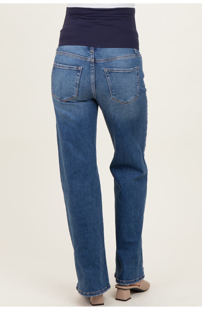 PinkBlush Medium Wash Wide Leg Maternity Jeans, Alternate, color, Blue