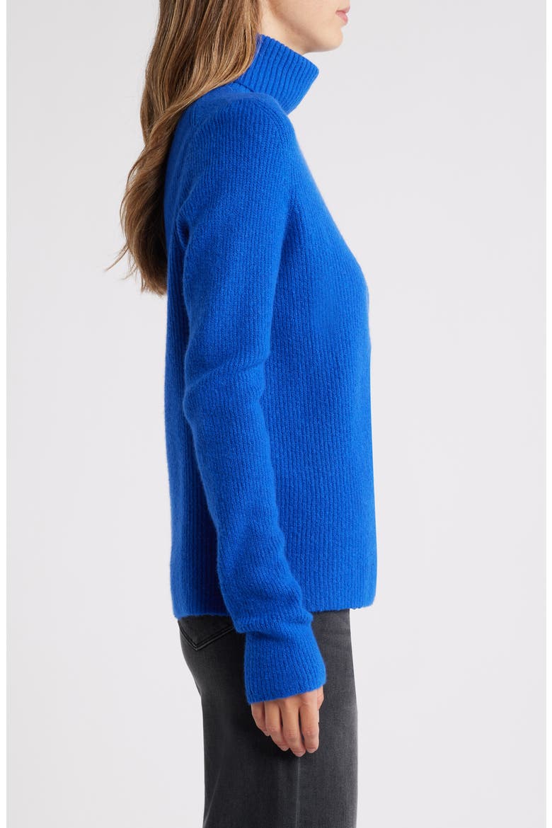 Rib Turtleneck Sweater, Alternate, color, BLUE SURF