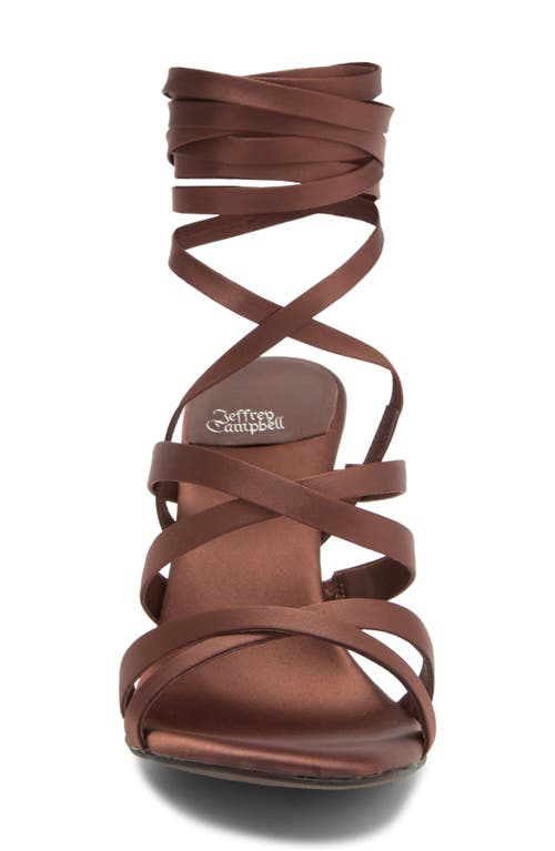 Jeffrey Campbell Obsessed Ankle Wrap Sandal In Brown