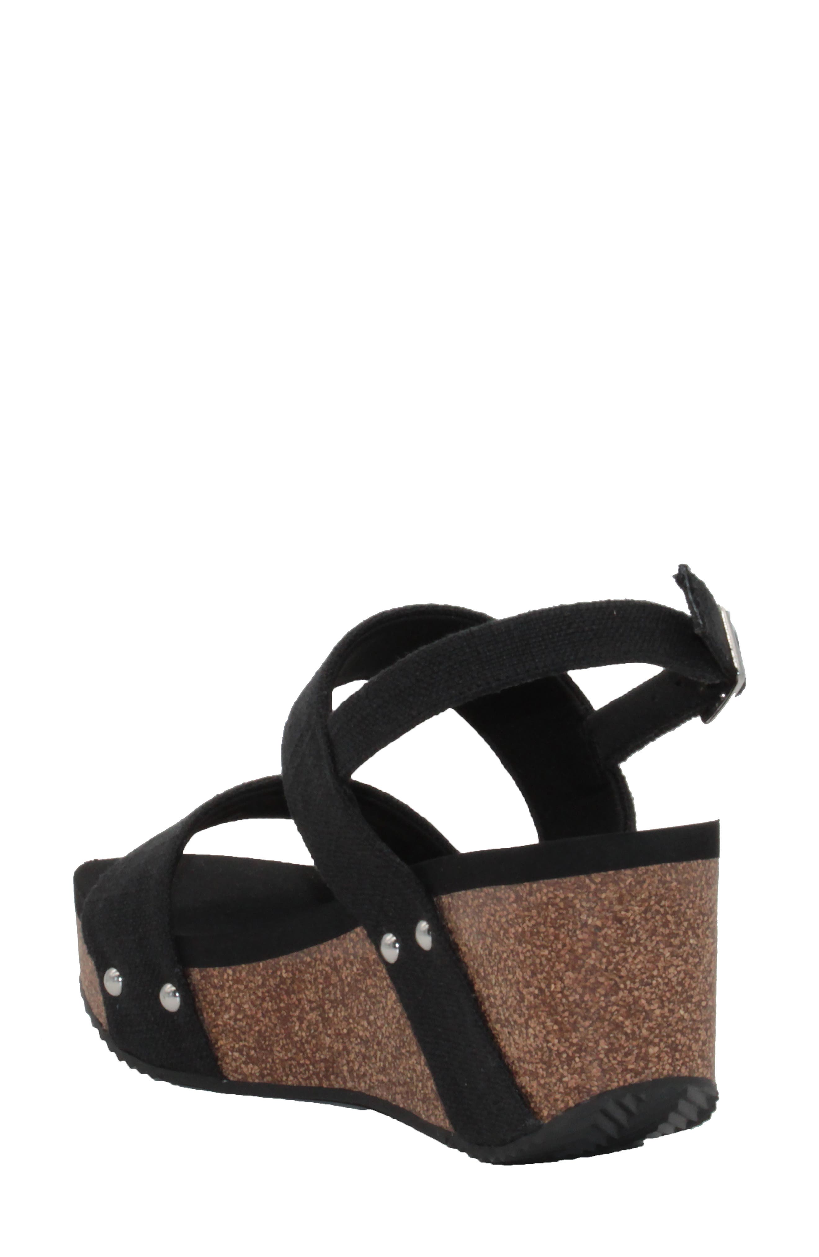 Volatile Summer Love Platform Wedge Sandal, Alternate, color, Black Fabric