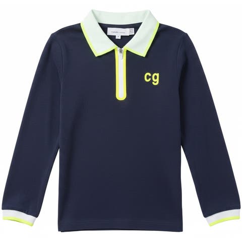 Contrast Trim Stretch Pique Polo Top (Little Kid & Big Kid)