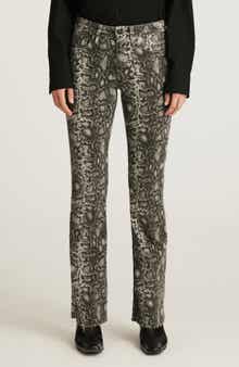 Vicky Snake Print Mid Rise Bootcut Jeans