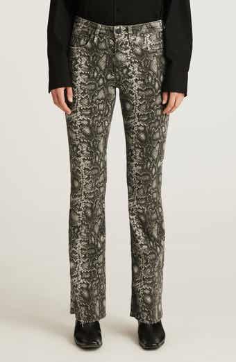 Vicky Snake Print Mid Rise Bootcut Jeans