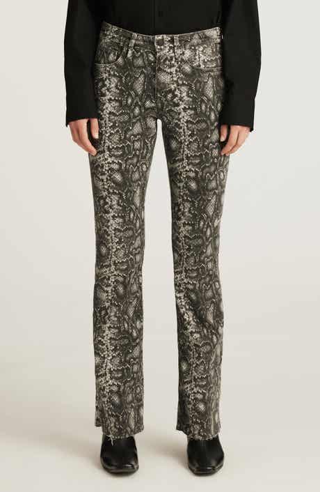Vicky Snake Print Mid Rise Bootcut Jeans