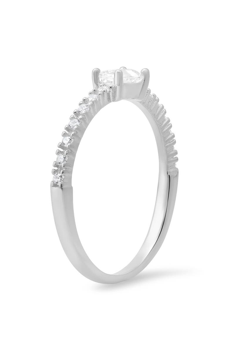 Queen Jewels Sterling Silver East/West CZ Ring, Alternate, color, Silver