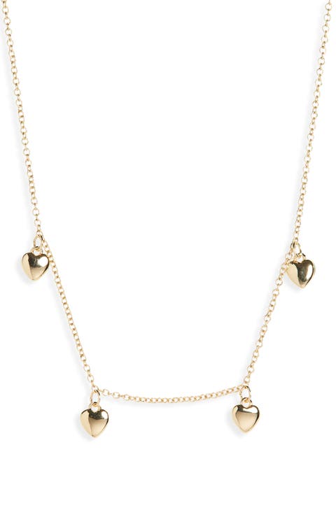 Demi Fine Heart Station Necklace