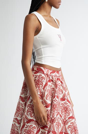 Embroidered Cotton Rib Tank