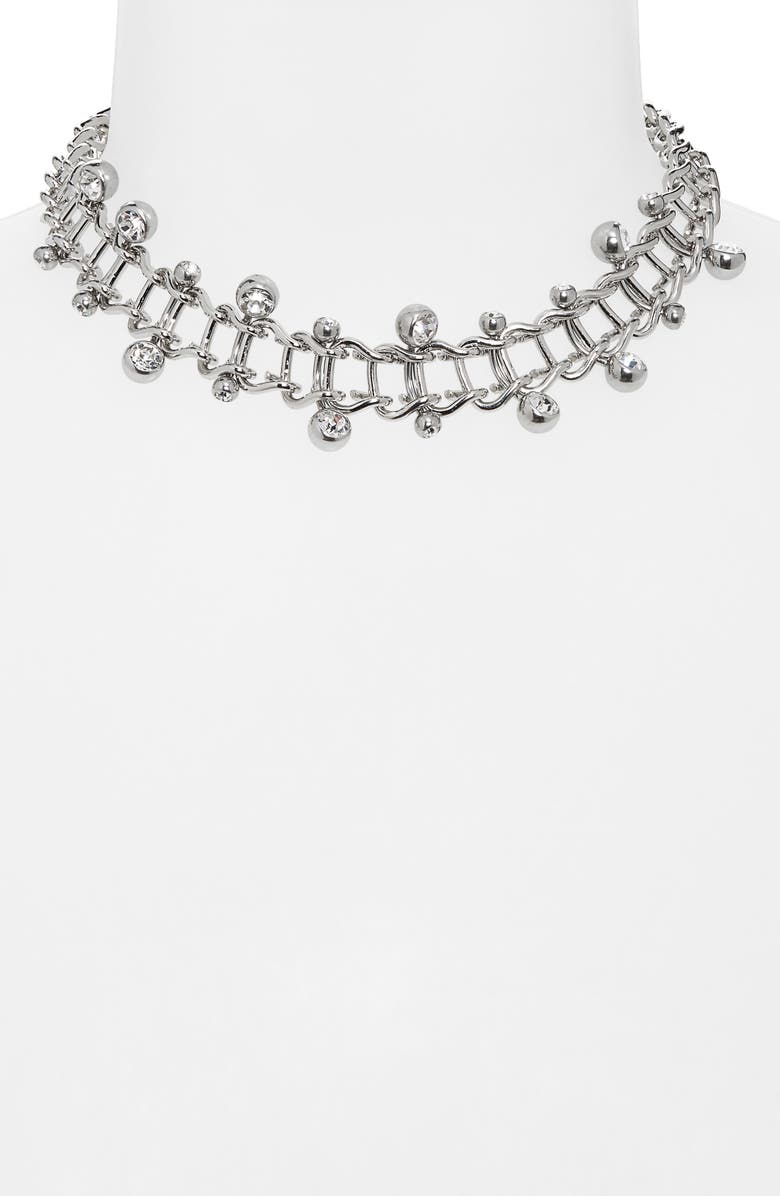 Justine Clenquet Mindy Pierced Choker Necklace, Alternate, color, Crystal