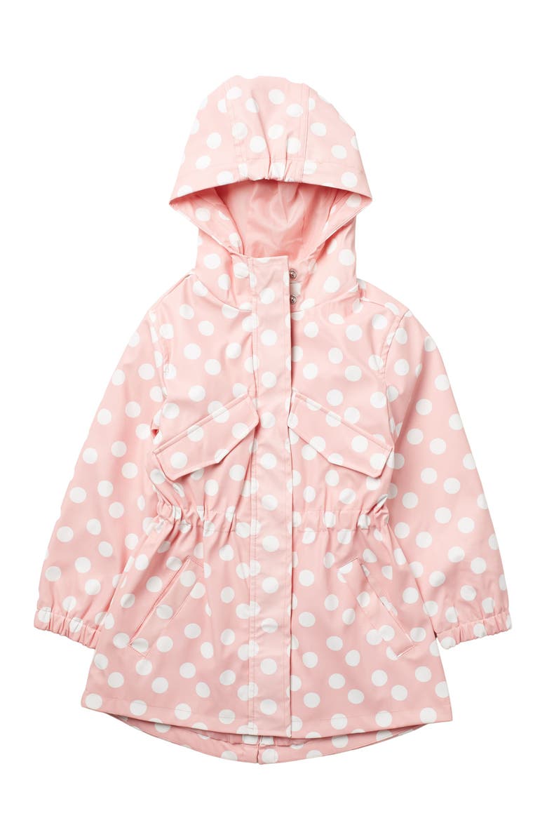 Urban Republic Polka Dot Hoodie Rain Coat Anorak, Main, color, 
