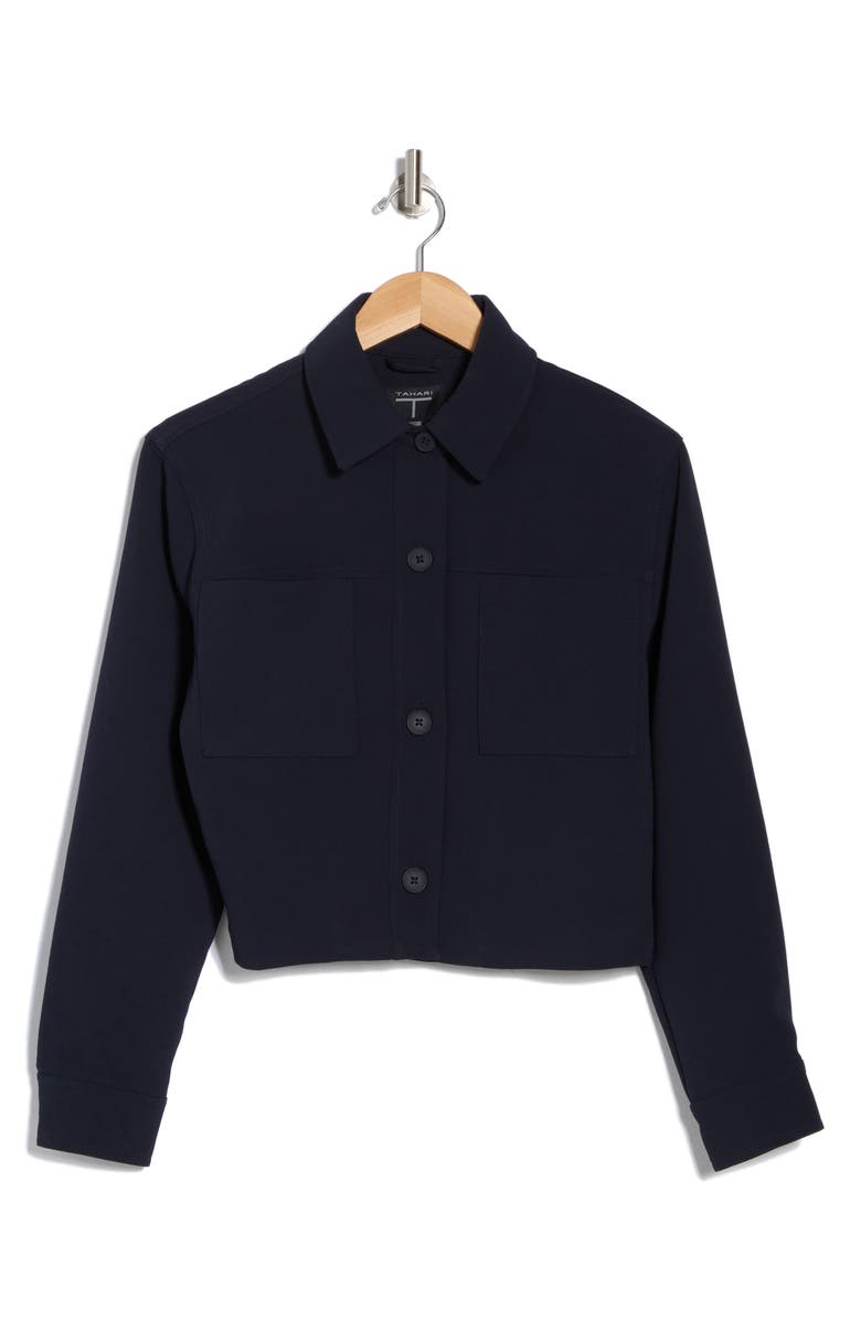T Tahari Crop Jacket, Alternate, color, Deep Navy