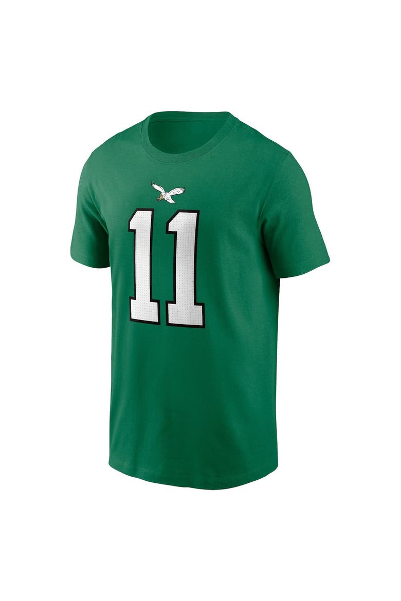 Men's Nike A.J. Brown Kelly Green Philadelphia Eagles Alternate Player Name & Number T-Shirt, Alternate, color, Kelly Green