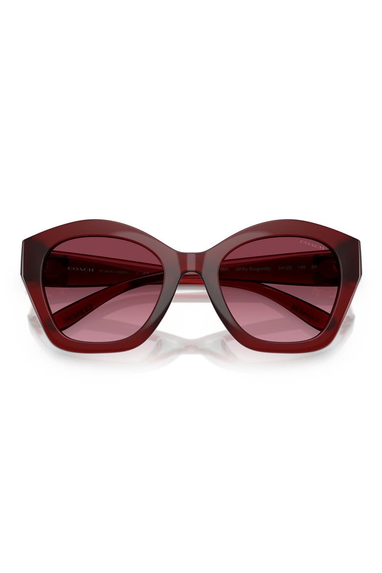 57mm Irregular Round Sunglasses, Alternate, color, MILKY BURGUNDY / BURGUNDY