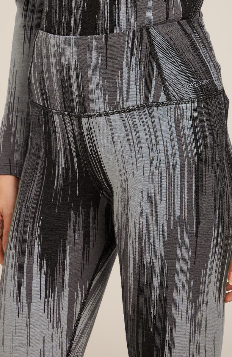 Icebreaker 260 Vertex Merino Wool High Waist Leggings, Alternate, color, Black/Snow/Obsidian/Alloy