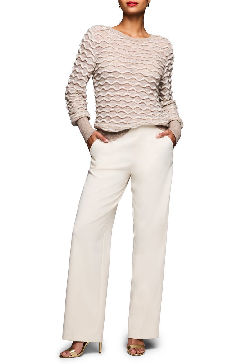 Wave Wool & Alpaca Blend Sweater, Alternate, color, CREAM MULTI