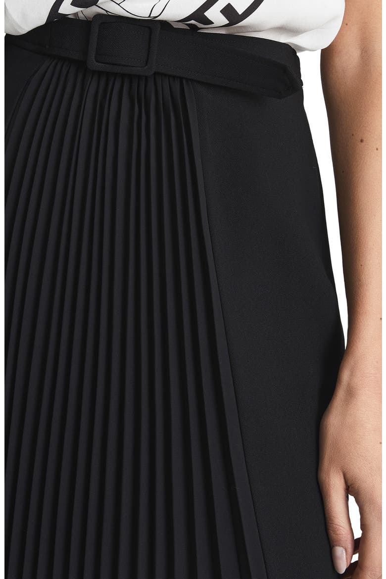 Drew Pleated Skirt, Alternate, color, BLACK