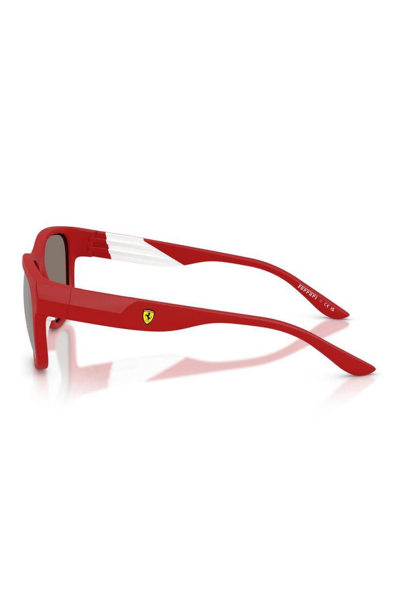 57mm Pillow Sunglasses, Alternate, color, RED MATTE / GREY MIRROR
