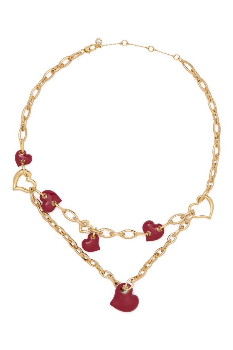 heart statement necklace, Main, color, DARK SCARLET