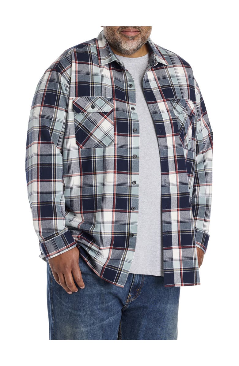 O'Neill Big & Tall Winslow Plaid Flannel Sport Shirt, Alternate, color, Navy