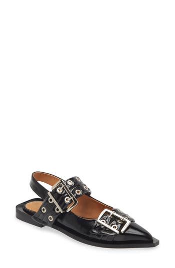 GANNI GANNI SLINGBACK POINTED TOE FLAT
