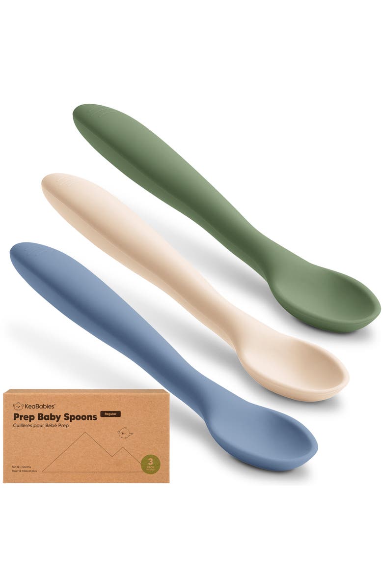 KeaBabies 3-Pack Prep Baby Spoons, Main, color, Slate