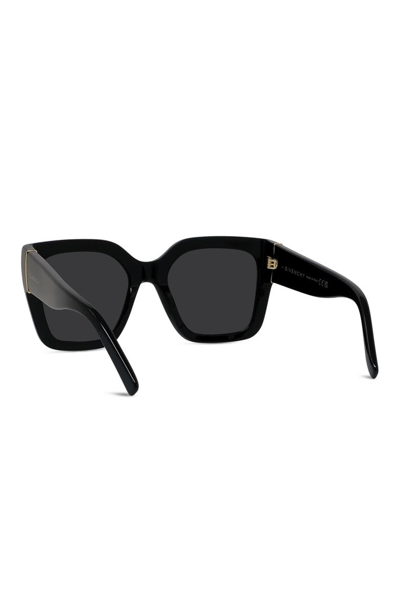Bold 53mm Square Sunglasses, Alternate, color, SHINY BLACK / SMOKE