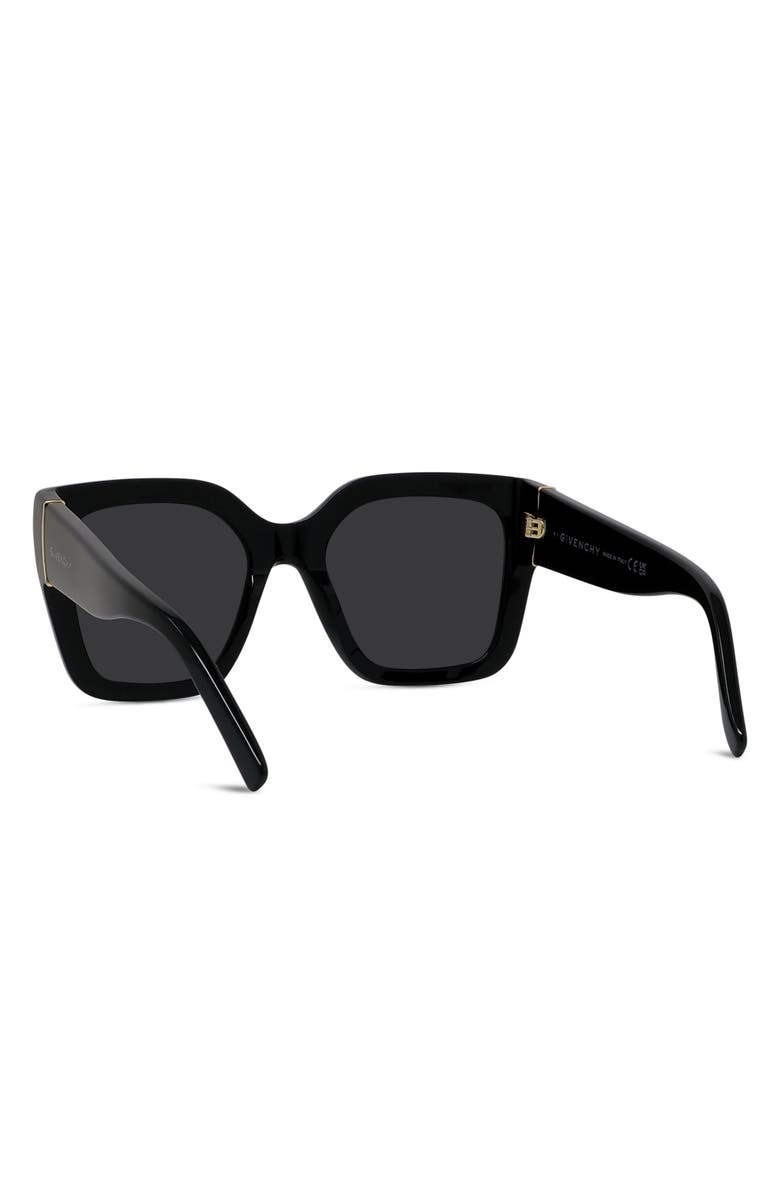 Givenchy Bold 53mm Square Sunglasses, Alternate, color, Shiny Black / Smoke
