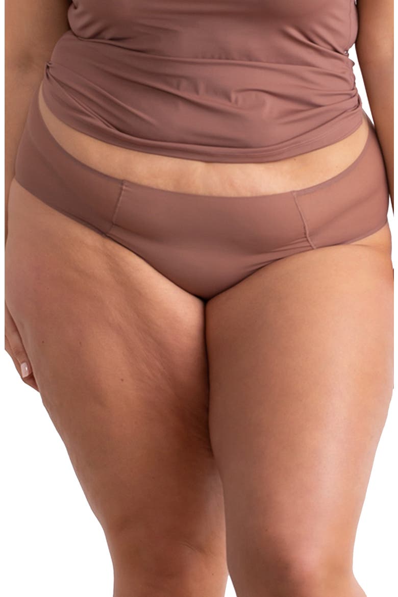Soft Seamless Briefs with Mesh, Alternate, color, TOFFEE