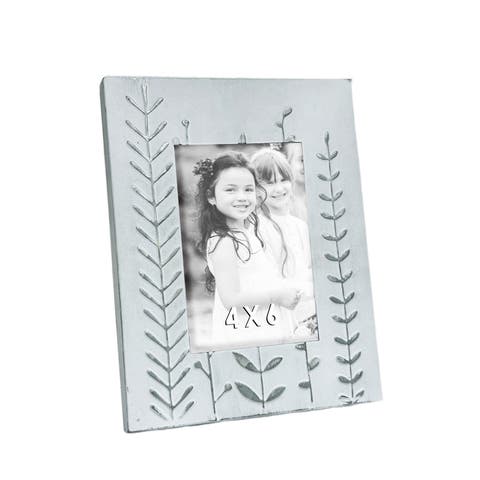 4x6 Embossed Leaves Floral Frame