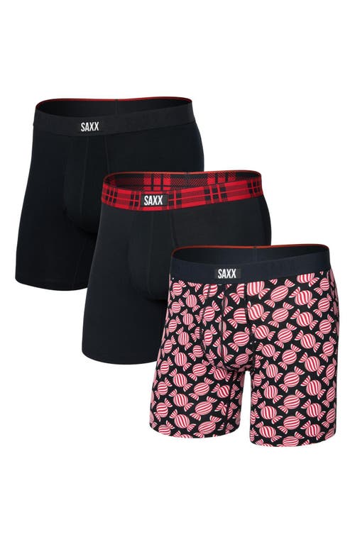 SAXX Vibe Xtra Boxer Briefs in Sweet Stripe Check Wb Black 