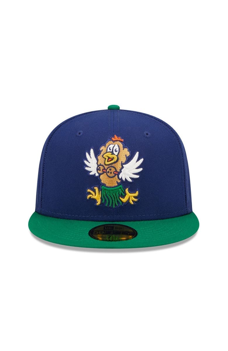 New Era Men's New Era Royal New Hampshire Fisher Cats Coconut Chicken Tender Theme Night 59FIFTY Fitted Hat, Alternate, color, 