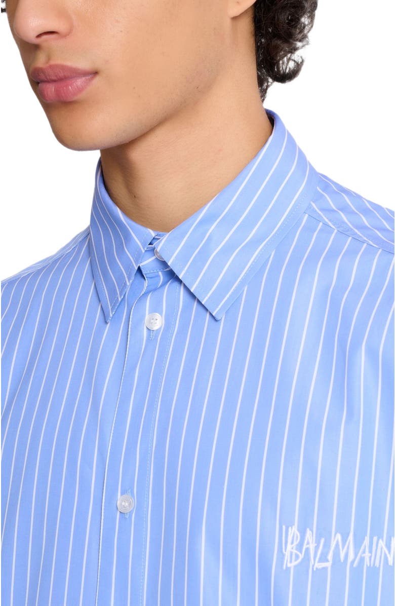 Balmain Relaxed shirt with stripes, Alternate, color, Blue