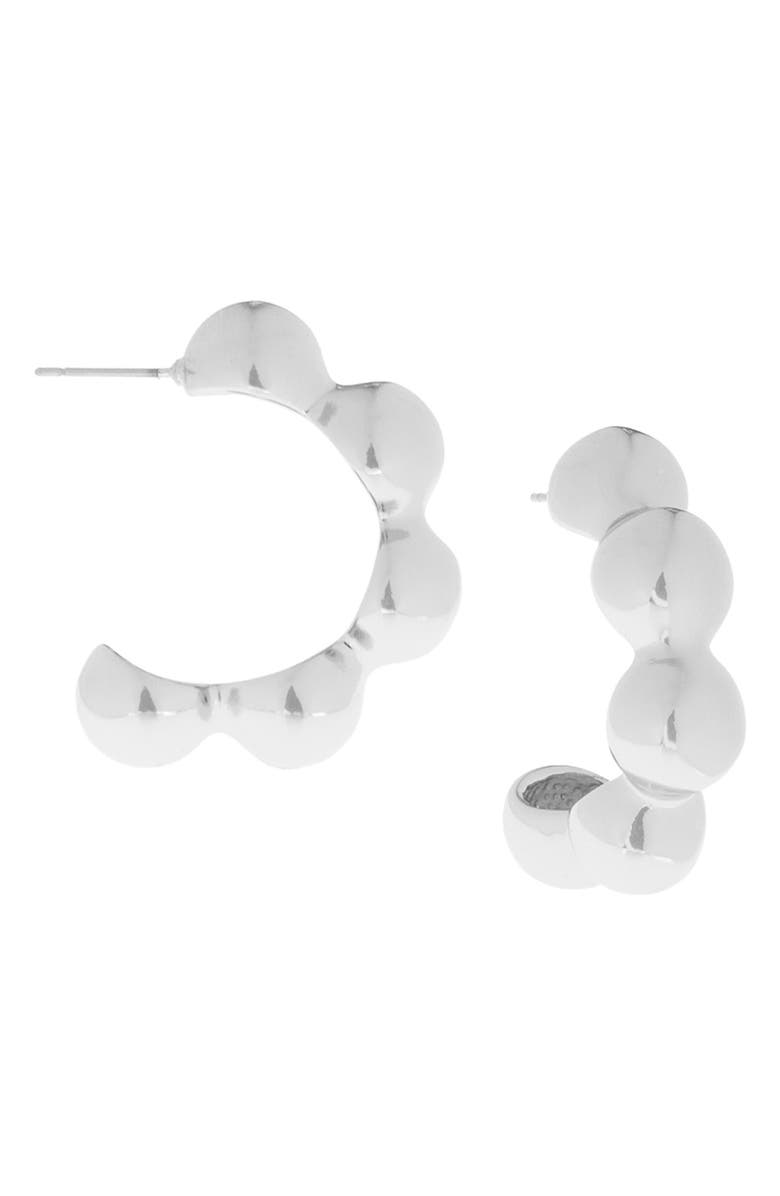 MARLYN SCHIFF Shu Hoop Earrings, Main, color, Silver