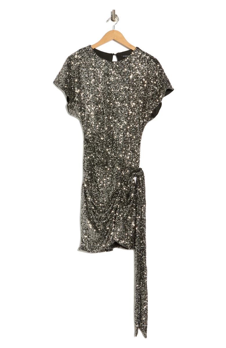 AREA STARS Tia Sequin Dress, Alternate, color, Black Multi