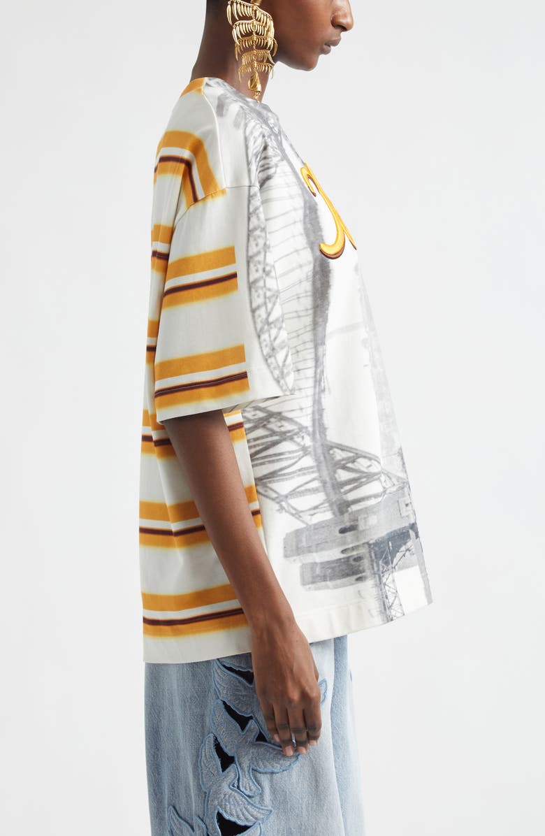 Zimmermann Alchemy Oversize Embroidered Cotton Graphic T-Shirt, Alternate, color, Golden Stripe