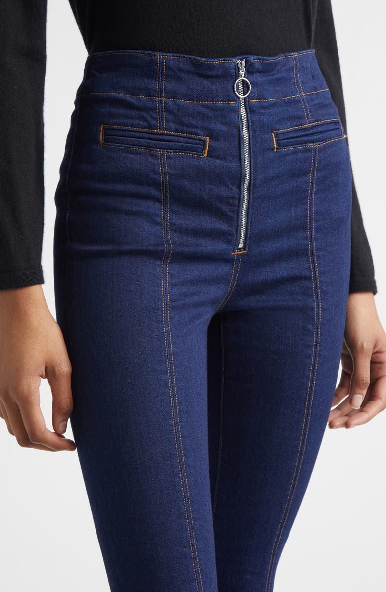 Veronica Beard Beverly High Waist Flare Jeans, Alternate, color, Indigo Rinse