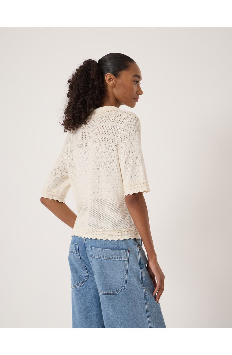 Hush Pointelle Cotton Cardigan, Alternate, color, Stone White