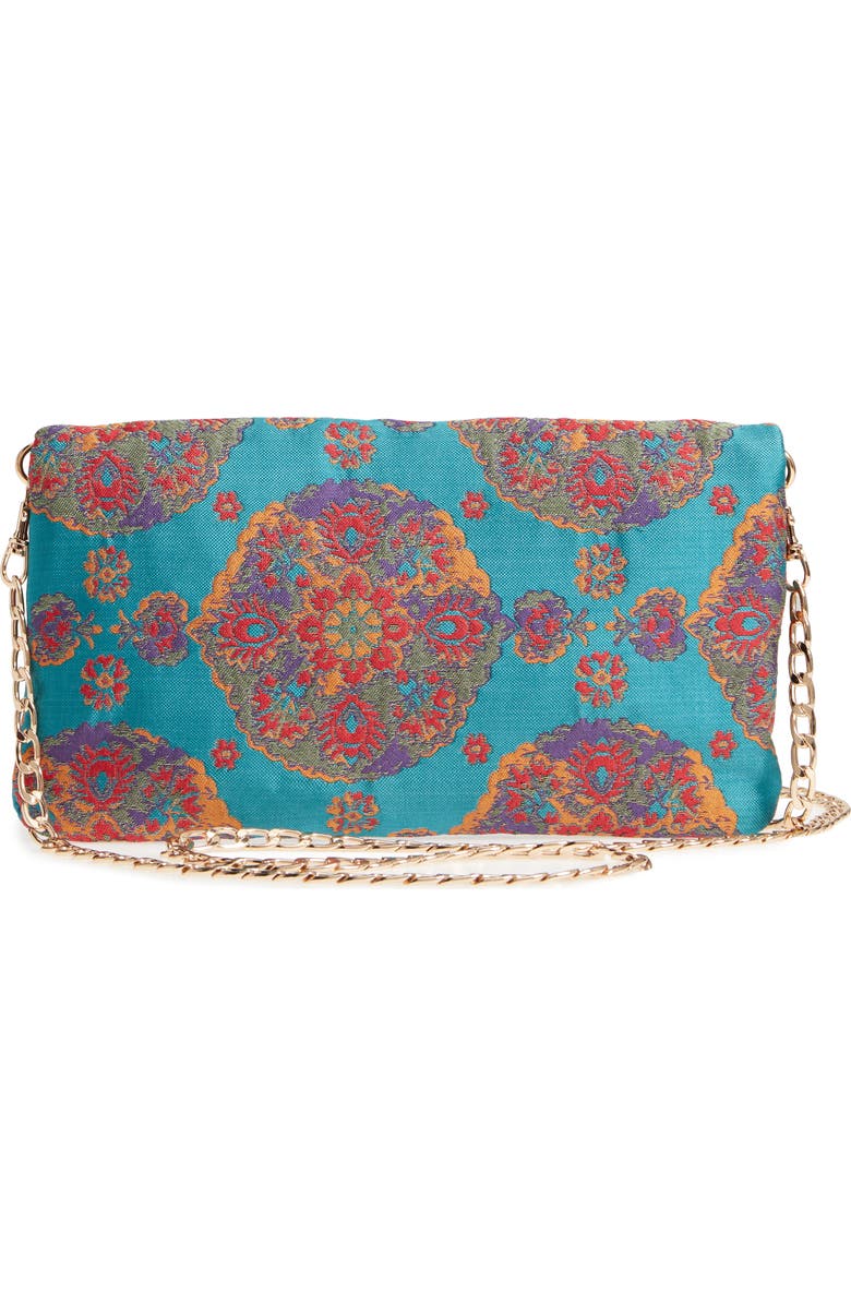 Sole Society Floral Jacquard Foldover Clutch, Alternate, color,