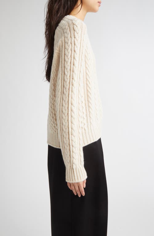 Johnstons Of Elgin Aran Cable Knit Cashmere Sweater In Neutral
