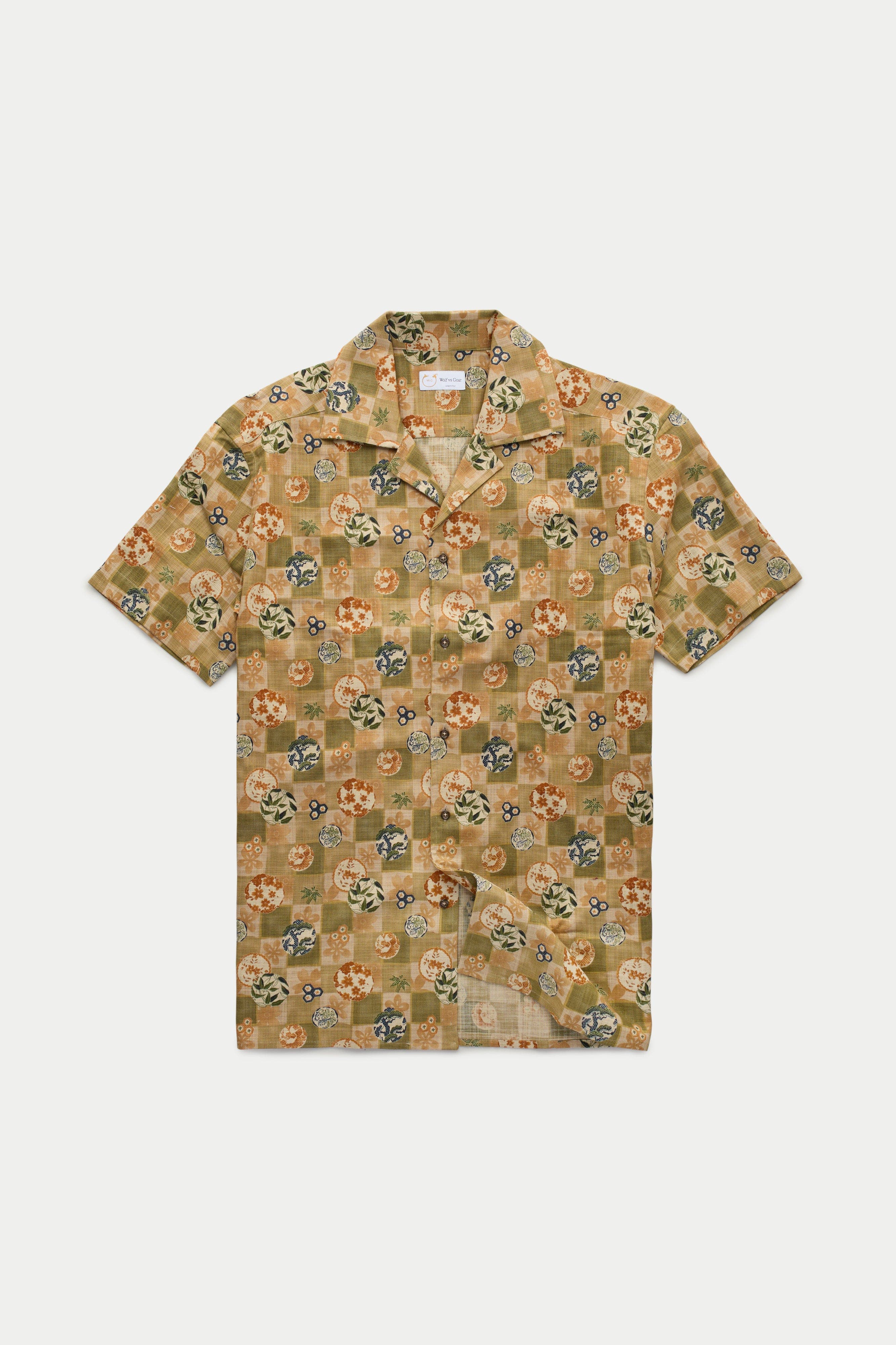 Wolf Vs. Goat (WvG) Cotton Bowling Shirt in Multi 