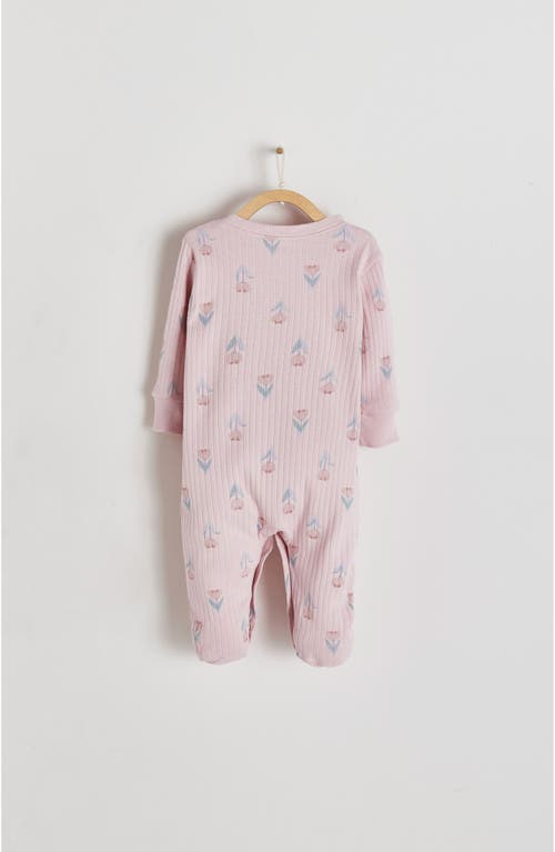 Shop Babycottons Kate Front-snap Footie In Pink