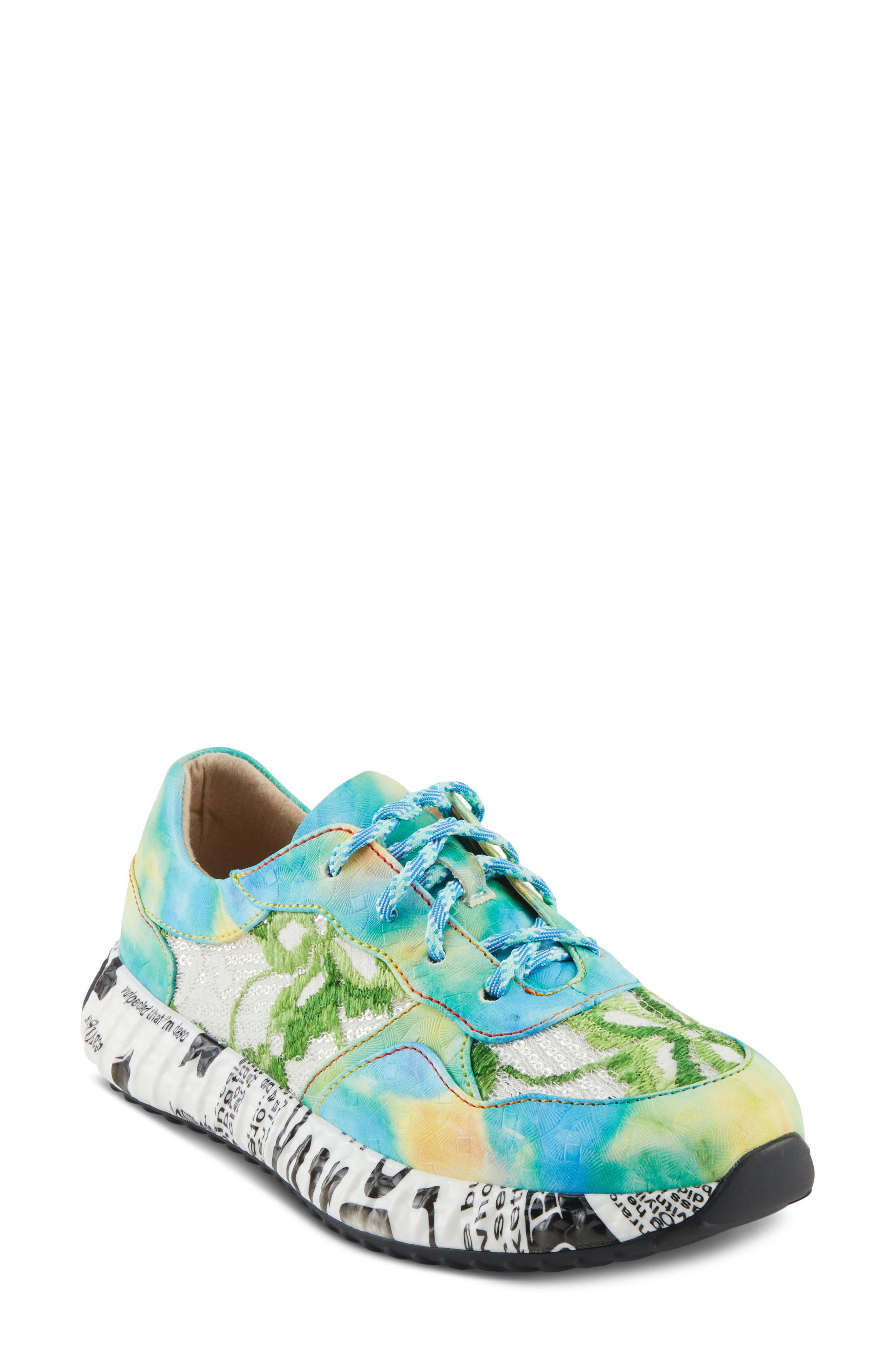 L'Artiste by Spring Step Emelie Platform Sneaker, Main, color, Turquoise Multi