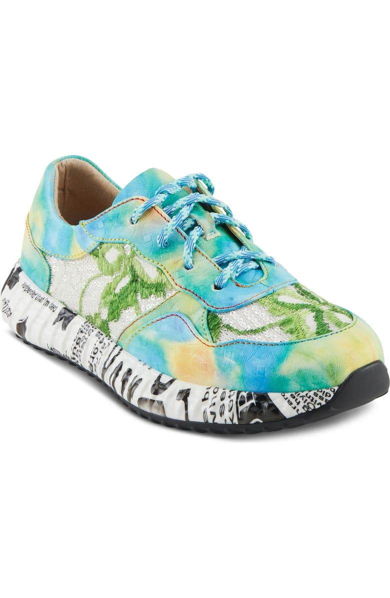 L'Artiste by Spring Step Emelie Platform Sneaker, Main, color, Turquoise Multi