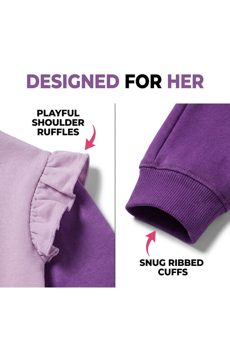 Sparkle Smash 2-Piece Fleece Sweatshirt and Pants Set, Alternate, color, Lilac Sparkle Smash