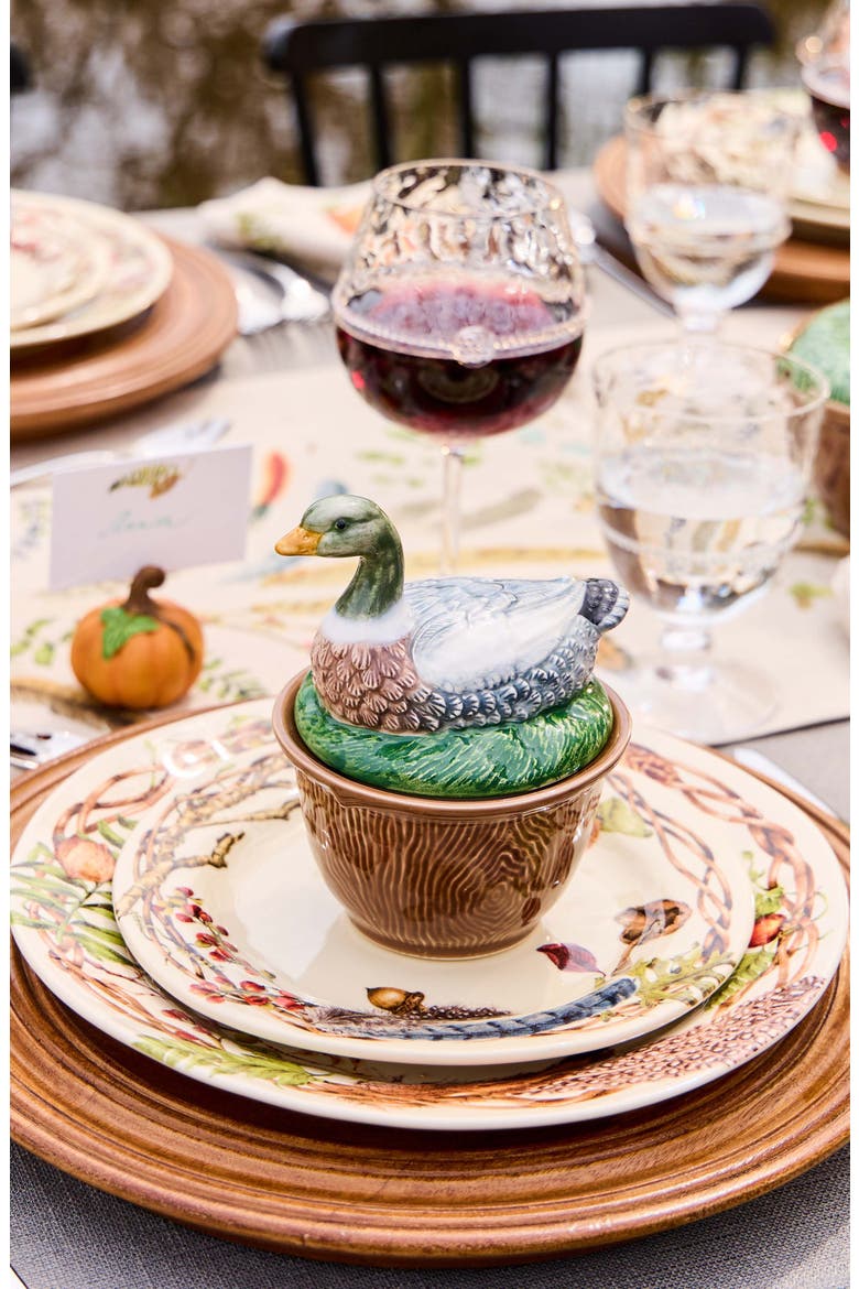 Forest Walk Duck Covered Bowl, Alternate, color, MULTI